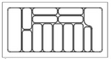 Reinforced Plastic Cutlery Tray Utensil Holder, To Suit Drawers 300-1000mm Wide