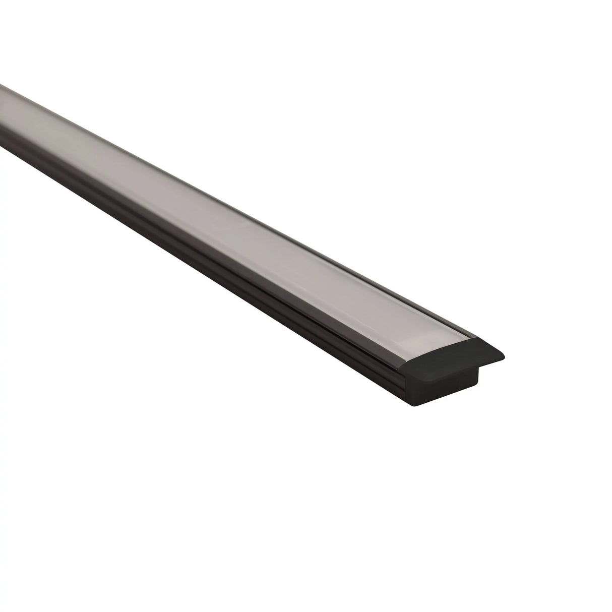 Strip Lighting Recessed Mounted Extrusion / Light Cover 1 Metre, Aluminium / Black, Sola