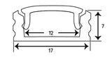 Strip Lighting Surface Mounted Extrusion / Light Cover 1 Metre, Aluminium / Black, Sola