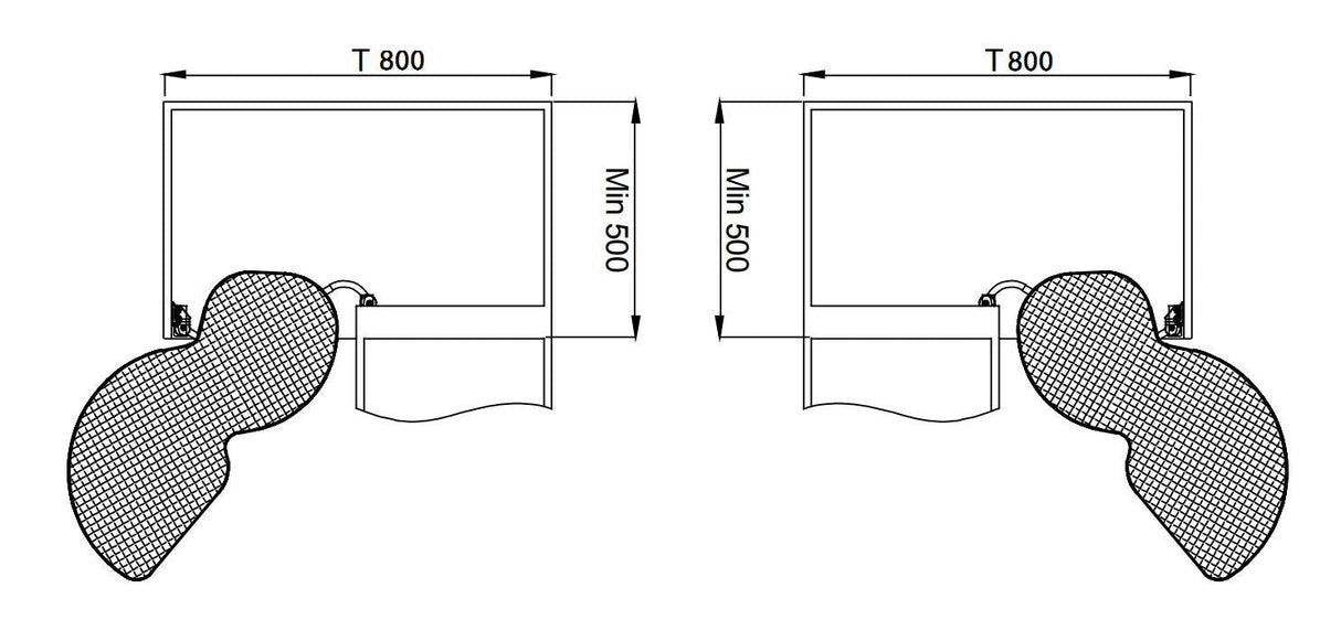 IVIRO, Kidney Corner Swing Out Unit, Solid Base Baskets, RIGHT Hand Swing, To Suit 800-1000mm Cabinets