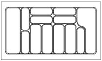 Reinforced Plastic Cutlery Tray Utensil Holder, To Suit Drawers 300-1000mm Wide