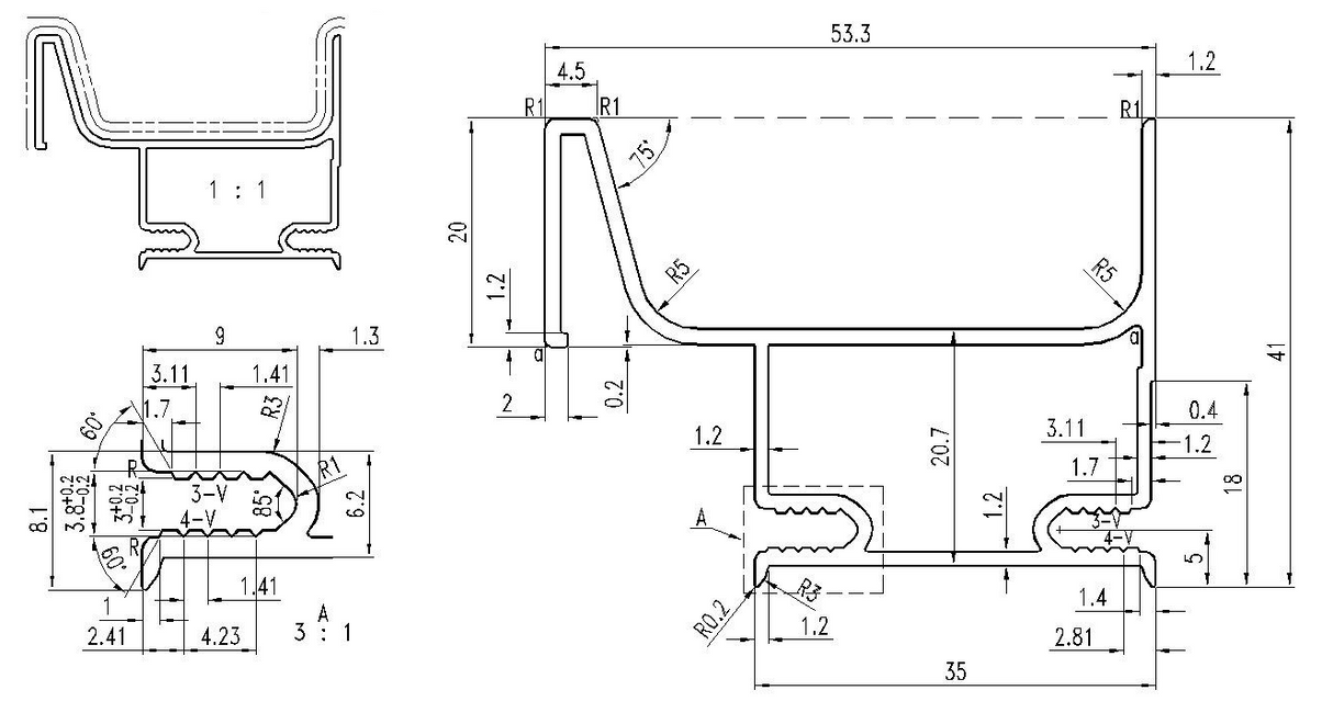 Gola E Profile Vertical End, 2670mm Length, 20mm Depth