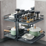 IVIRO, Magic Corner Pull Out Unit, Solid Base Baskets, Universal Fitting, To Suit 800-1000mm Cabinets