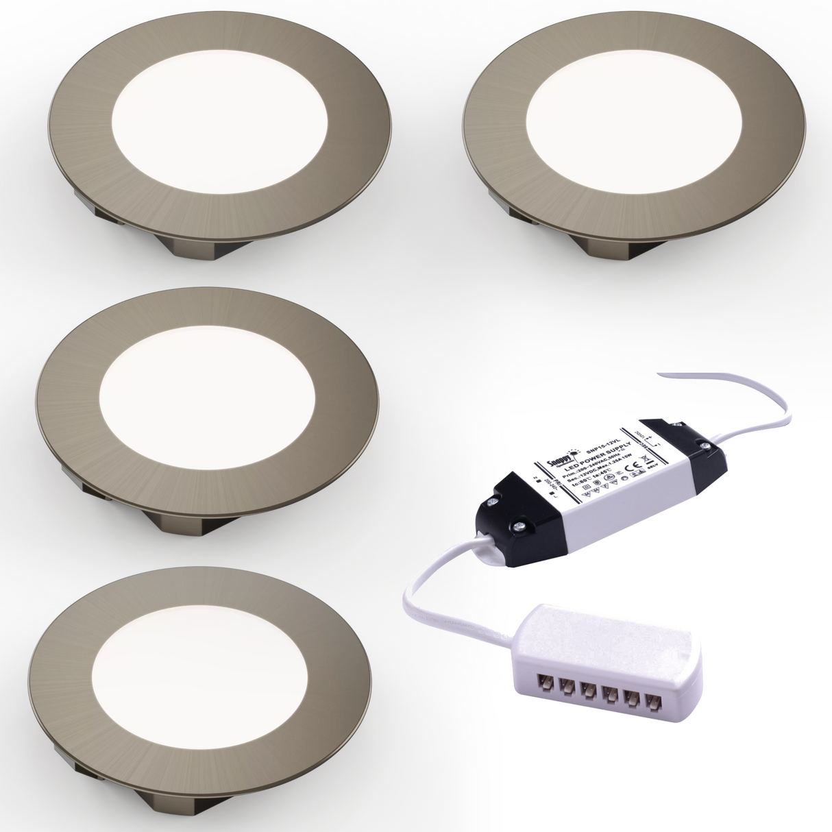 Nebbia, Recessed Diffused LED Light, Natural /Warm White, Brushed Nickel, Under Cabinet Light Kits, Sola