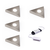 Nebbia, Slimline Triangle Diffused LED Light, Natural / Warm White, Brushed Nickel, Under Cabinet Light, Sola