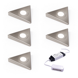 Nebbia, Slimline Triangle Diffused LED Light, Natural / Warm White, Brushed Nickel, Under Cabinet Light, Sola