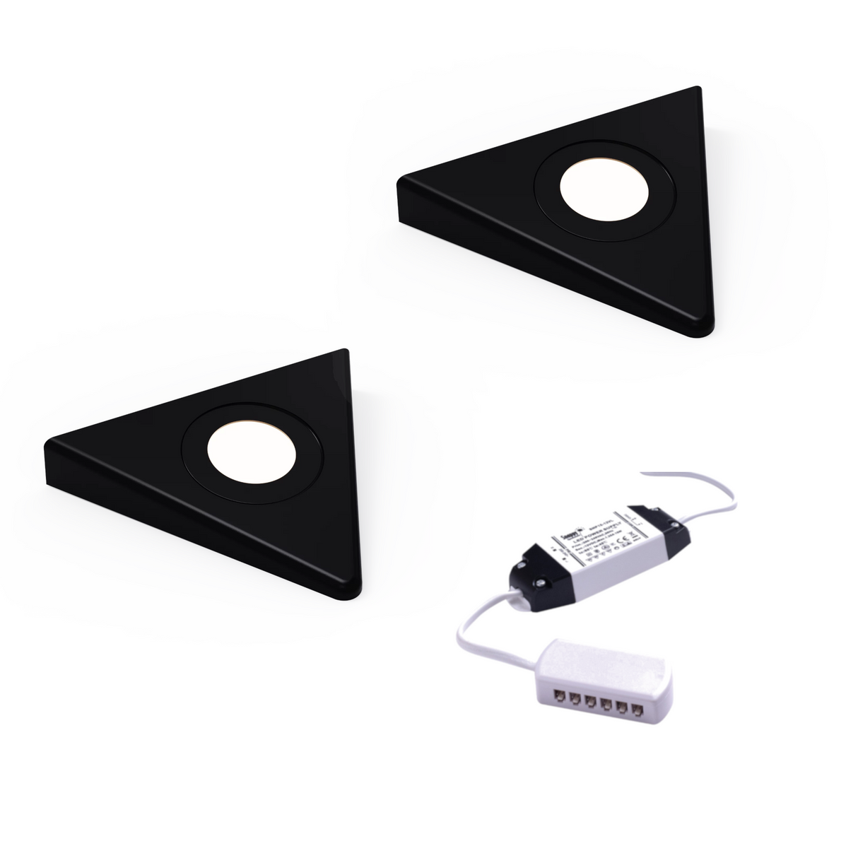 Nero, Triangle LED Light, Natural White, Matte Black, Under Cabinet Light, Sola