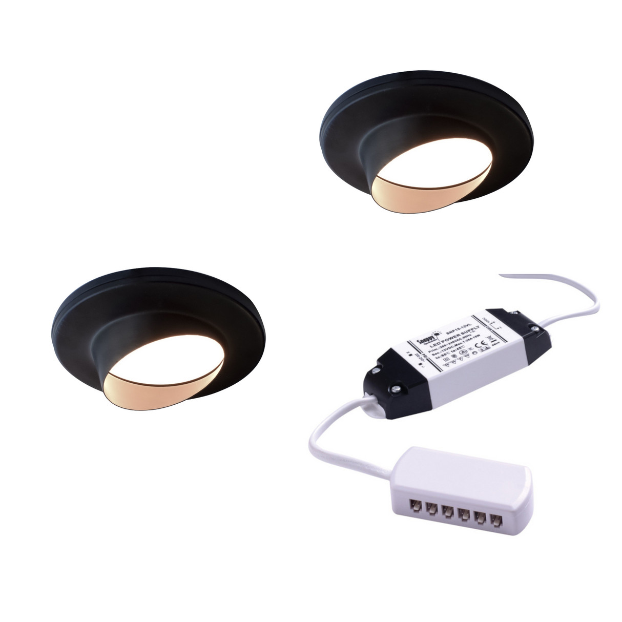 Nero Super Slim Angled Diffused LED Light, Warm White, Matte Black, Under Cabinet Light, Sola