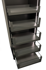 Vista Pro, Glass Tower Larder, 1 Shallow & 4 Deep Drawer Setup, (W) 300-800mm