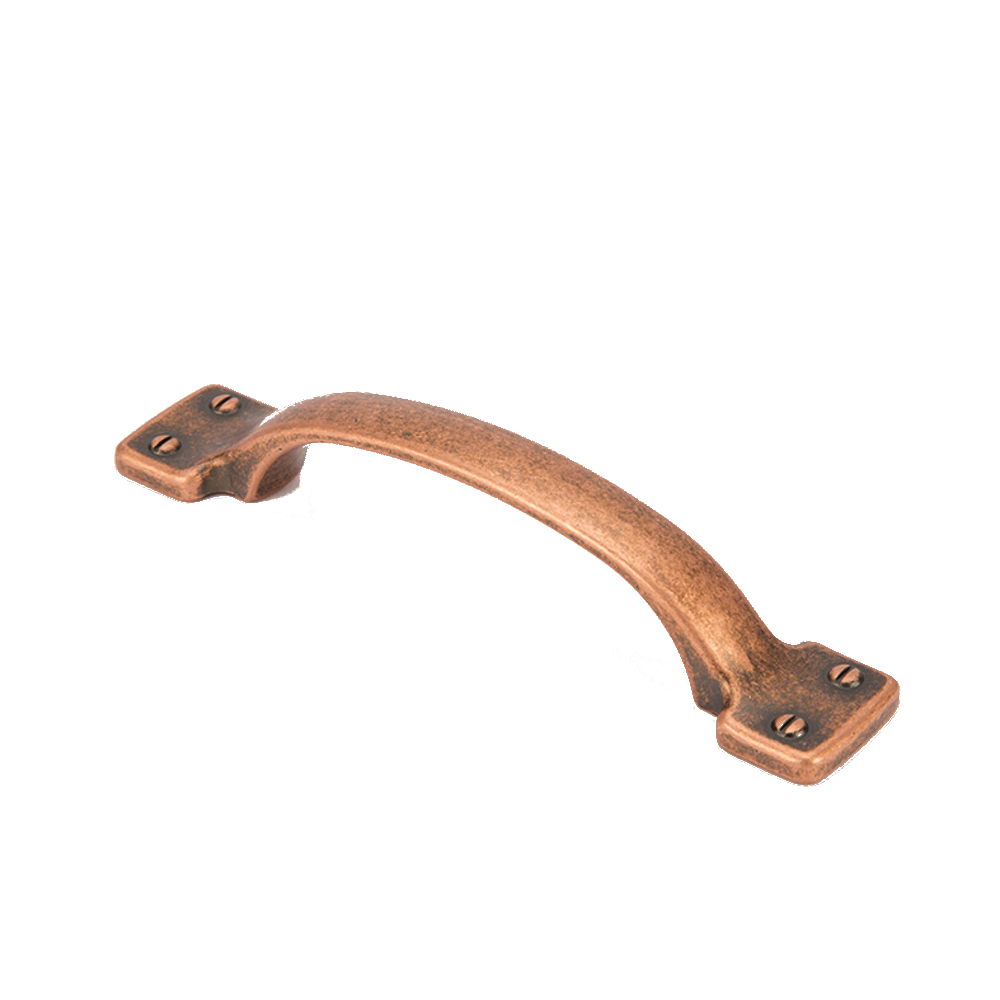 Copper Curved, D Pull Handle, Copper, 96mm Hole Centres