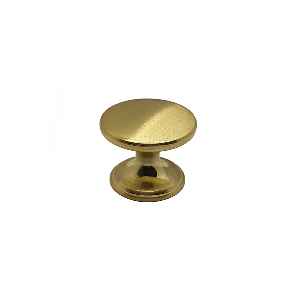 Pharaoh, 33mm Knob Handle, Brushed Brass, Centre Fixing