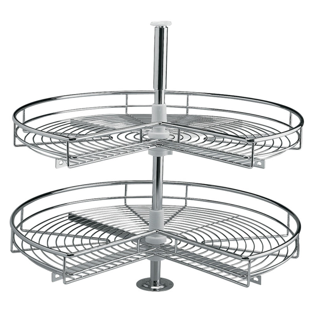 3-4 Carousel, To Suit 750 x 750mm Corner L Cabinet, Polished Chrome