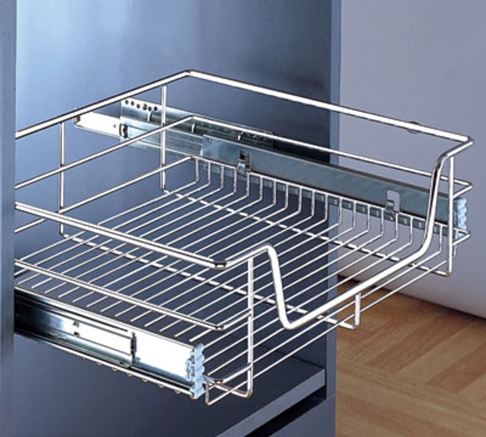 Wire Basket, To Suit 300-900mm Cabinet, Polished Chrome, Soft Close