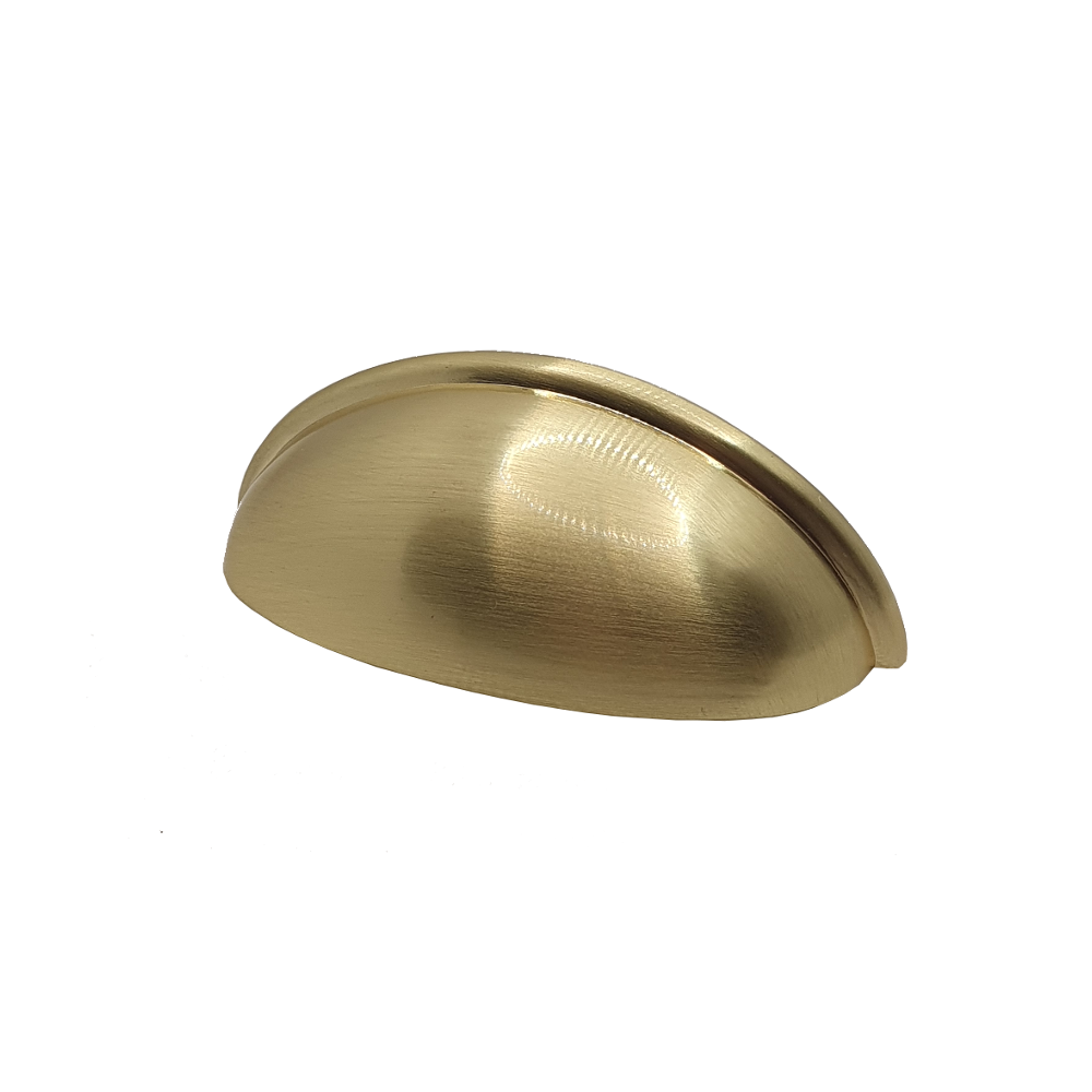 Pharaoh, Cup Handle, Brushed Brass, 76mm Hole Centres
