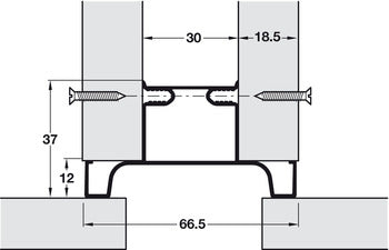 Gola D Profile Vertical Central, 4 Finishes Available, 2670mm Length, 12mm Depth