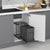 Pull Out Under Sink Waste Bin, 12L + 12L Capacity, Anthracite or Light Grey